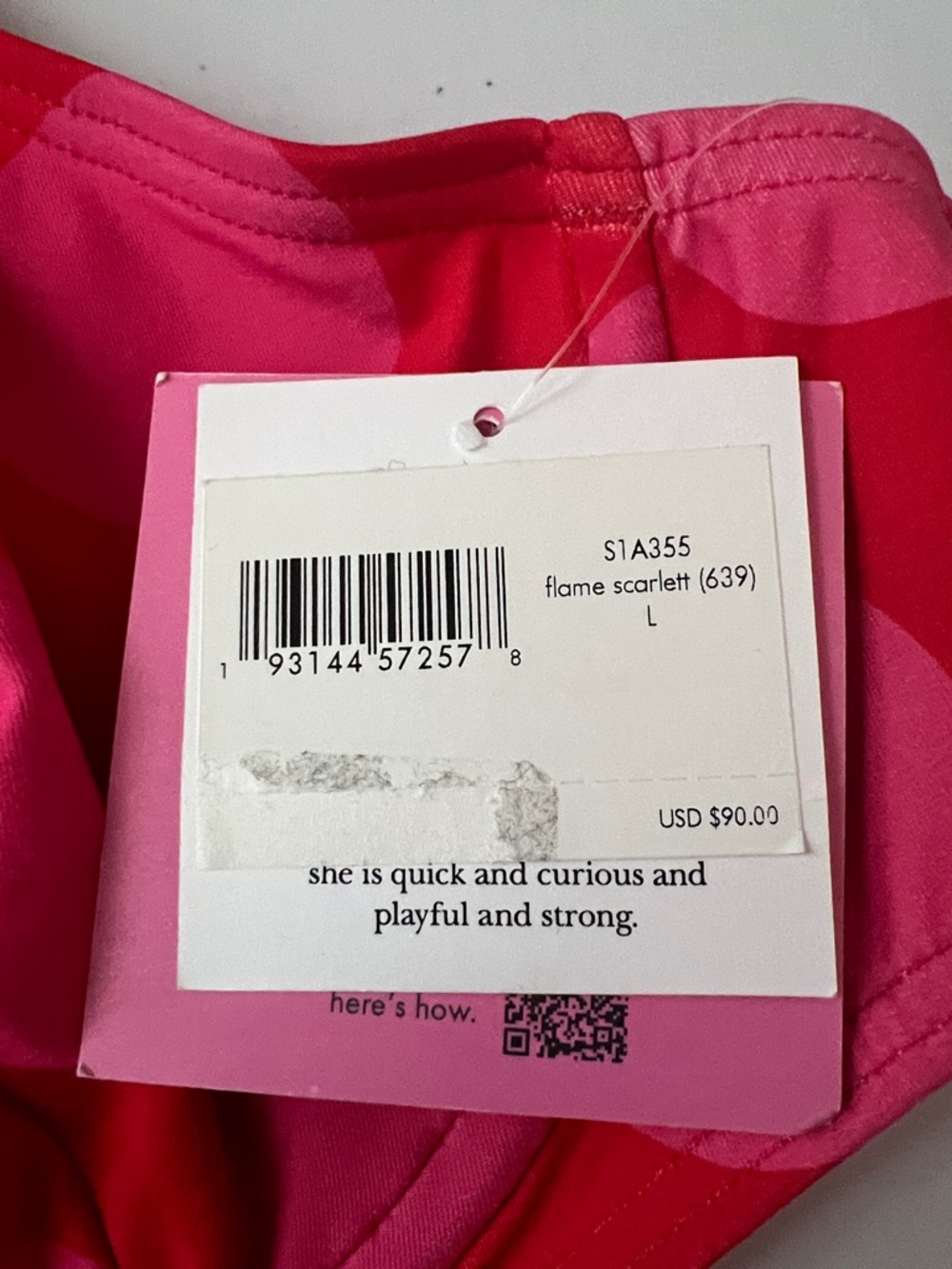 Kate Spade Flame Scarlett Polka Dot Bikini Top Large NWT Underwire Pink Red - Picture 8 of 10